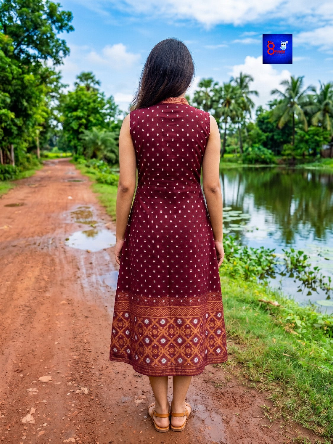 Jamdani A-Line Dress