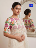 Exclusive Silk Certified Kantha Stitch Blouse Piece