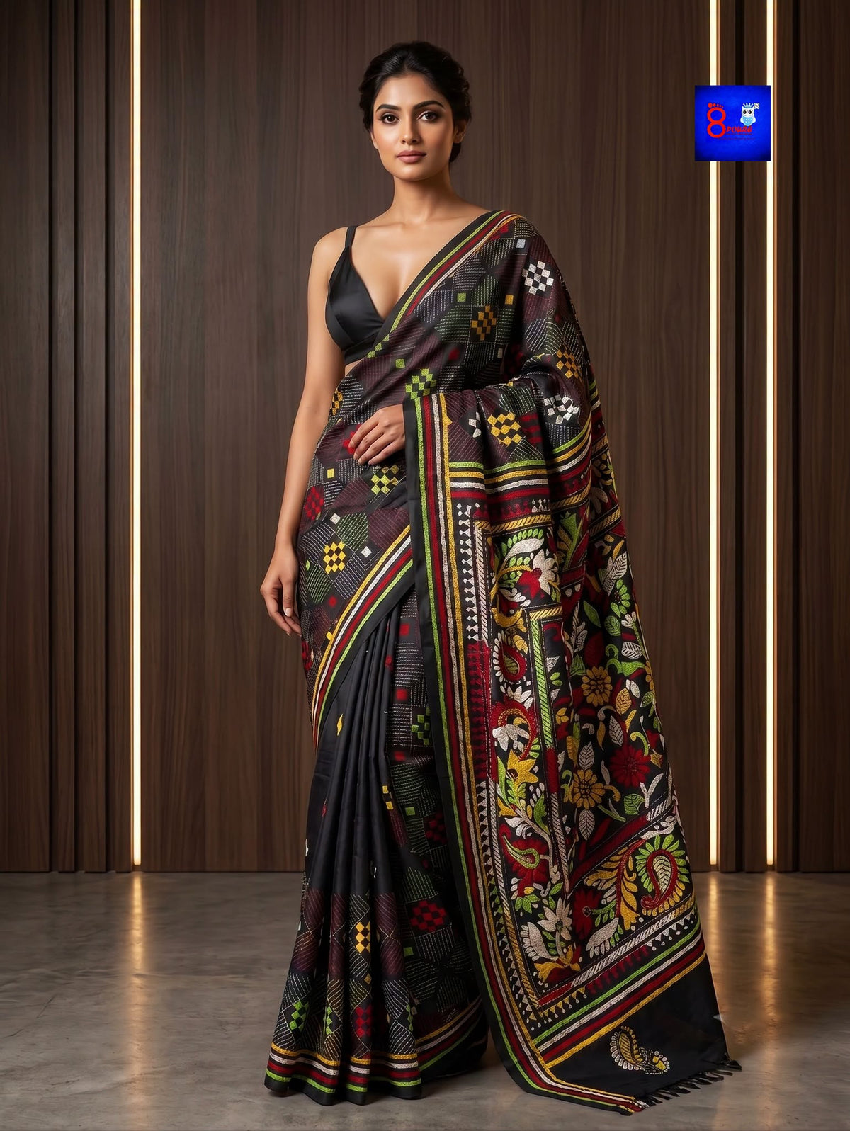 Blended Bangalore Silk Kantha Saree