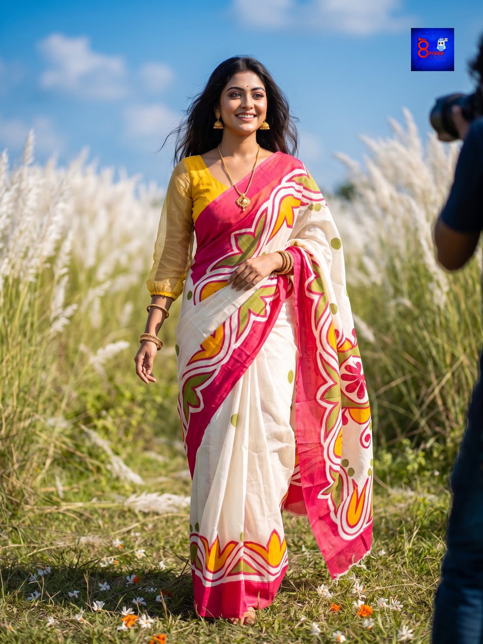 Pure Cotton Hand-Painted Saree