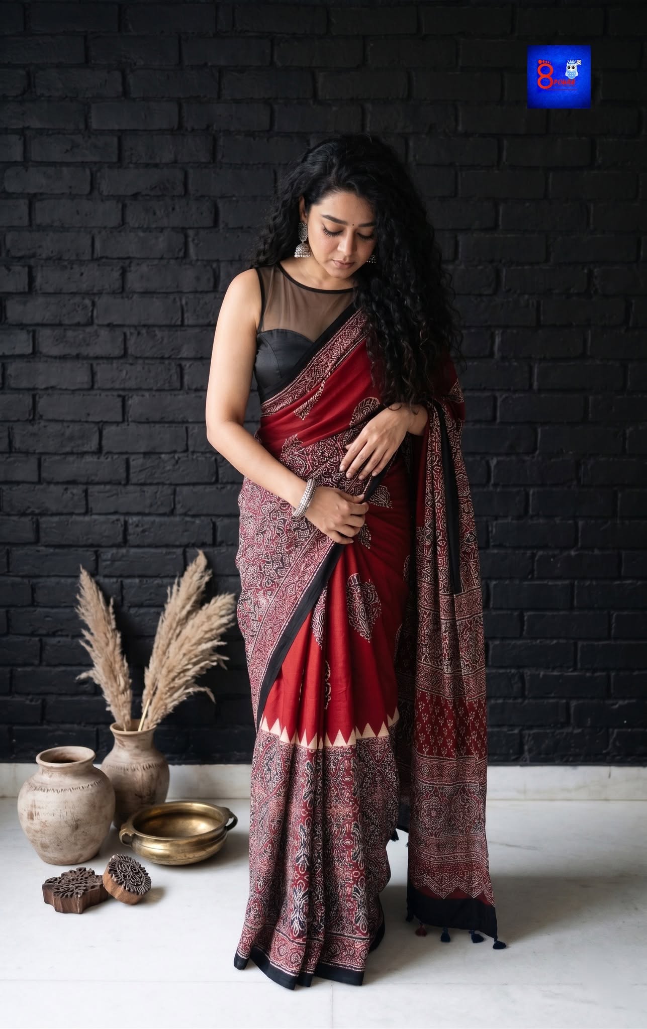 Authentic Modal Ajrakh Saree