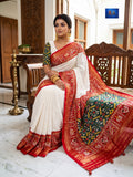 Georgette Chikankari Saree - Patola Border