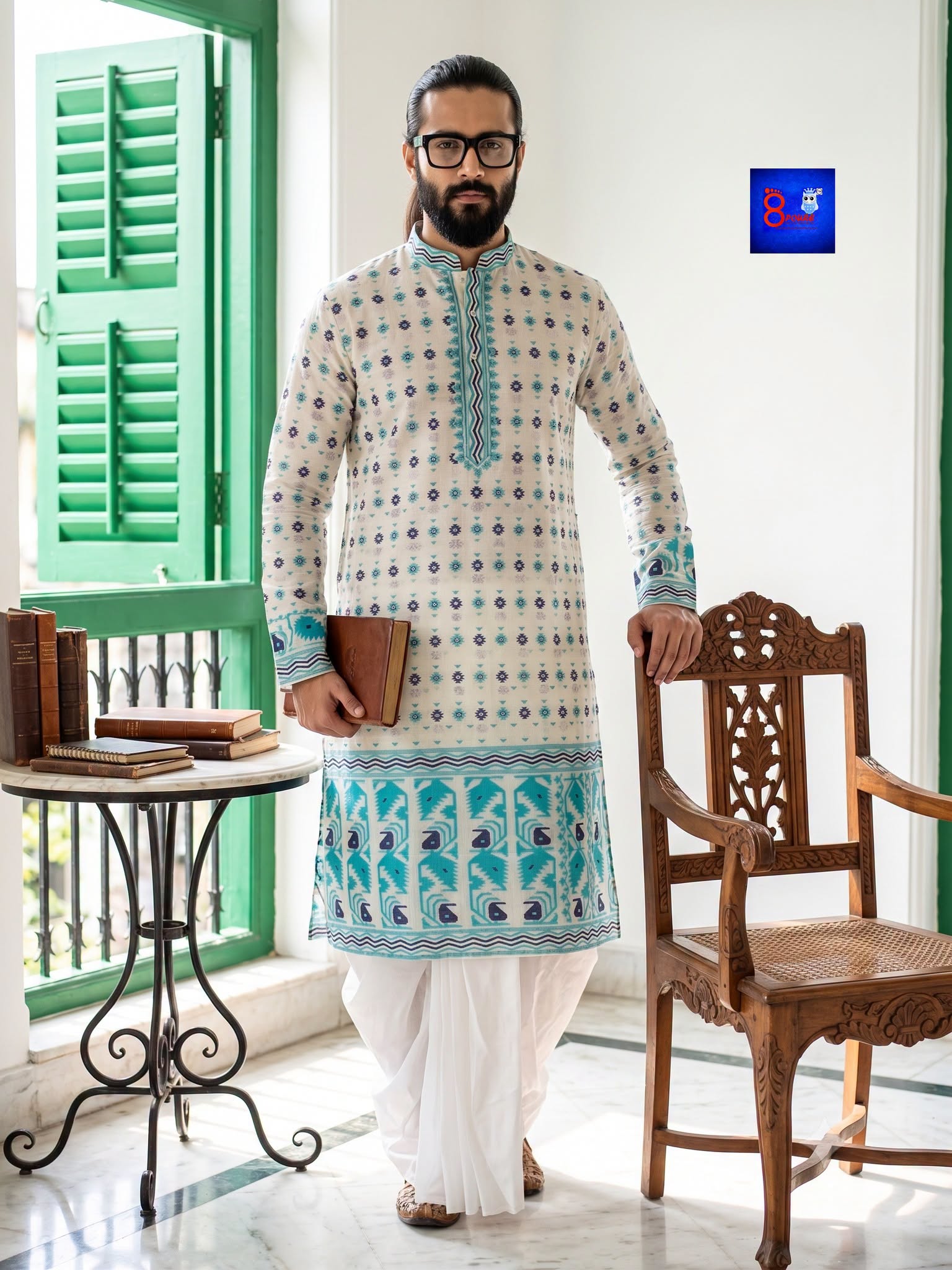 Woven Jamdani Kurta For Men