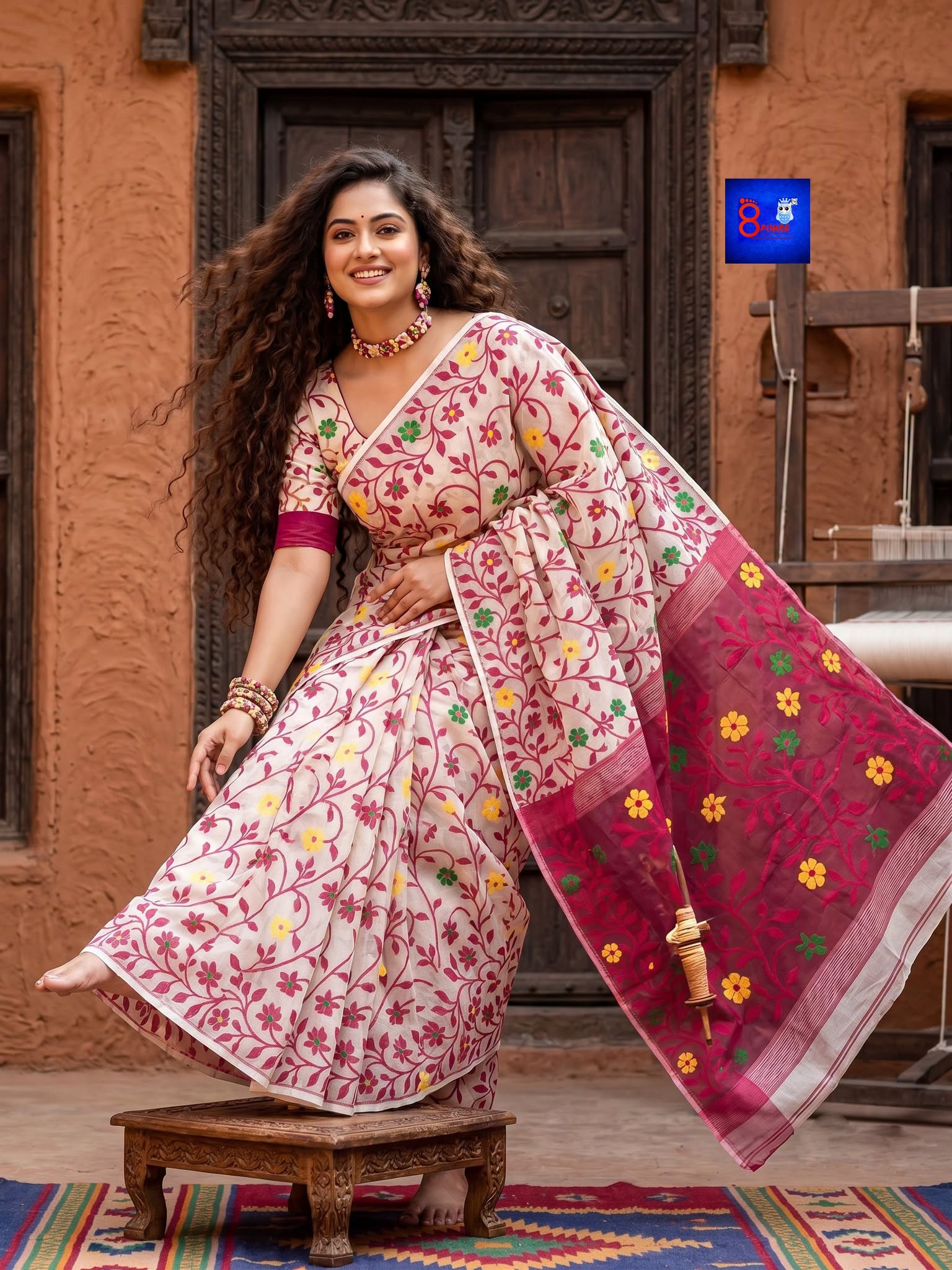 Pure Cotton Jamdani Saree with Blouse Piece