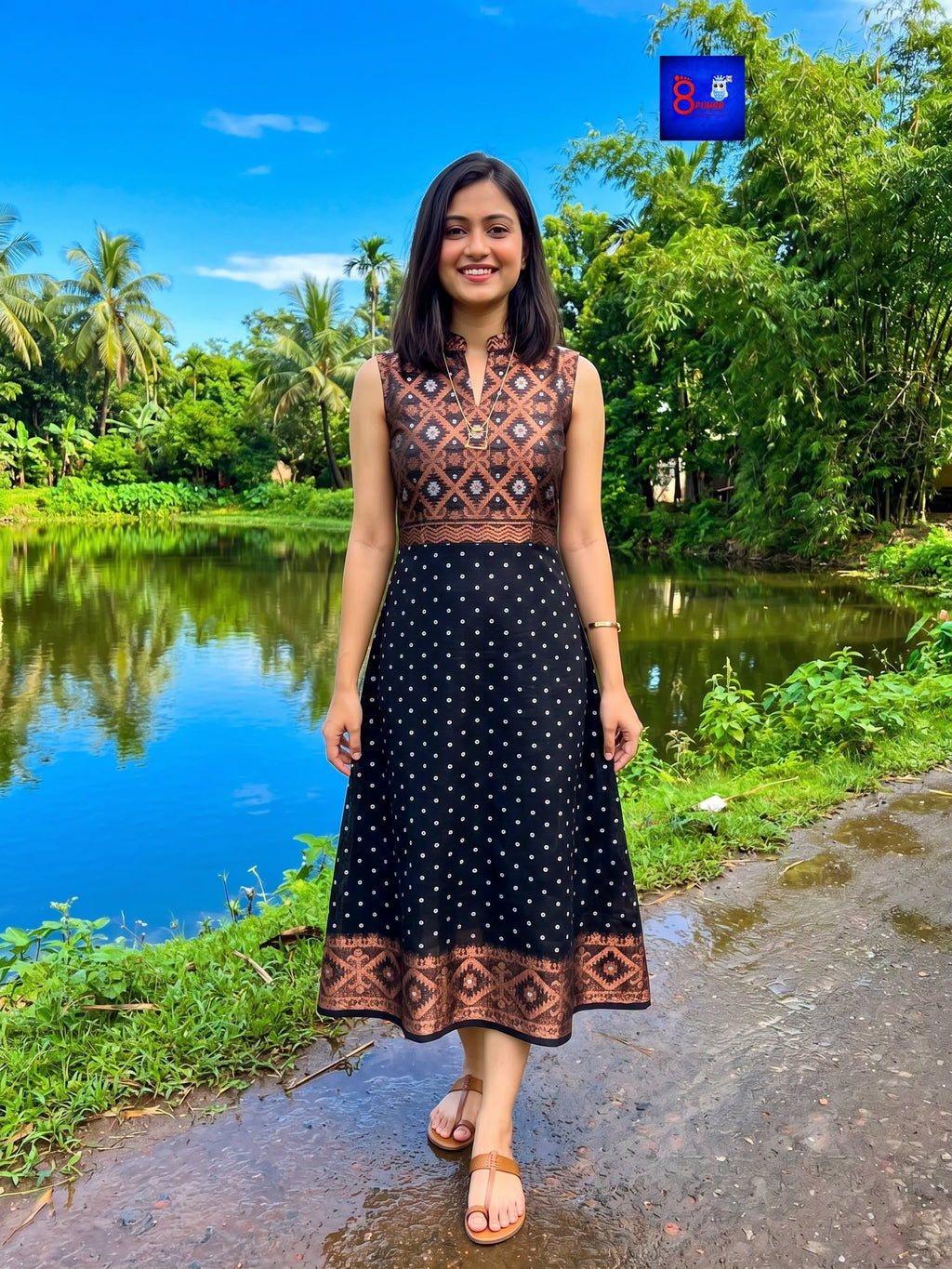 Jamdani A-Line Dress