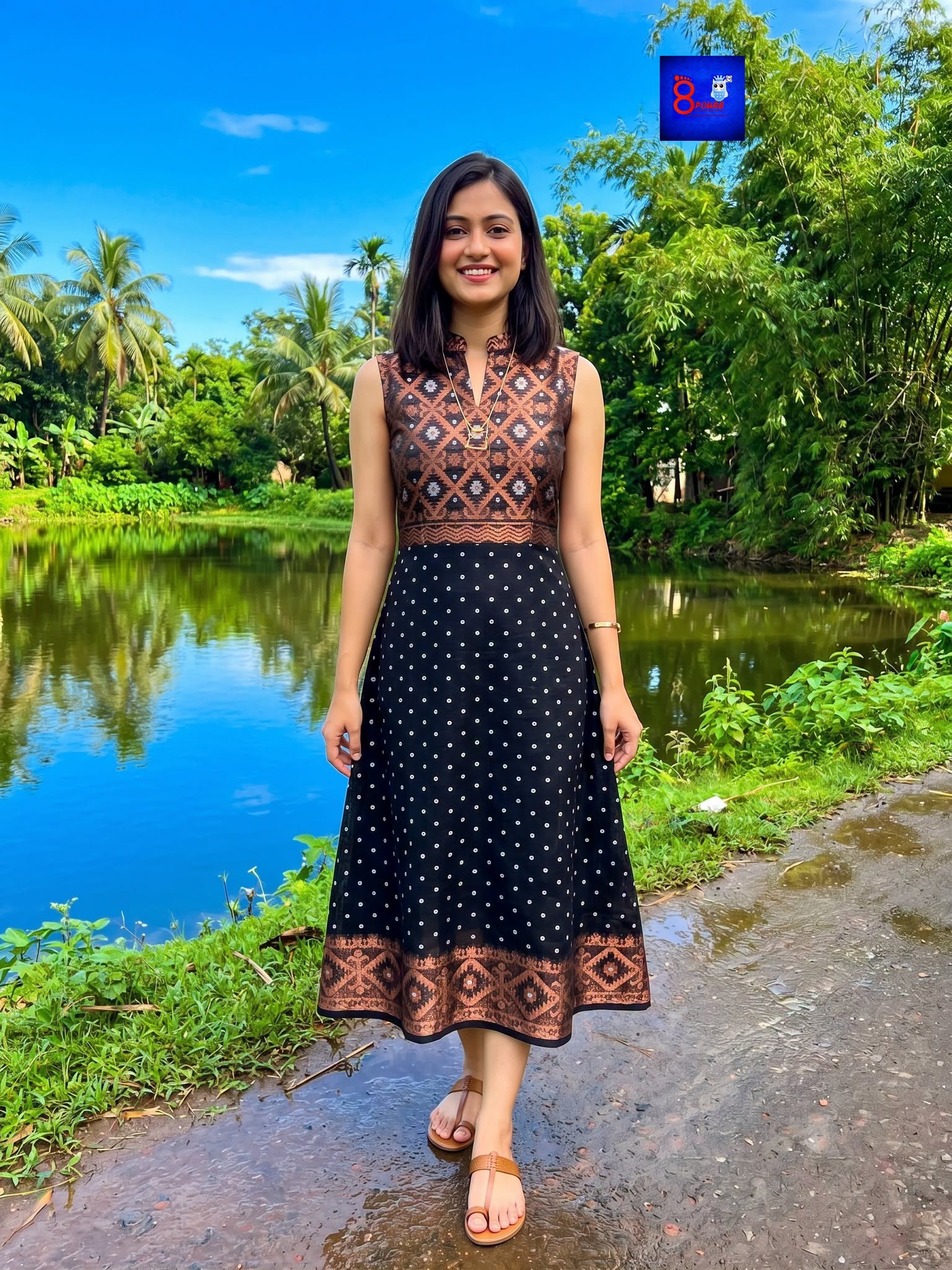 Jamdani A-Line Dress