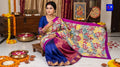 Threaded Fusion Silk Saree