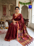 Pure Handwoven Linen Jamdani Saree