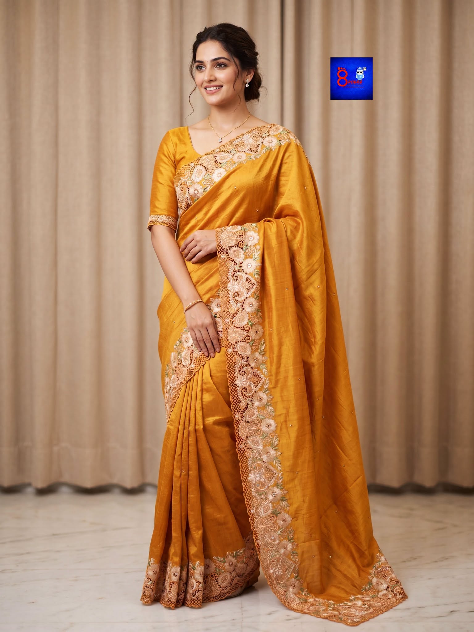 Pure Chiffon Tissue Exclusive Embroidery Saree