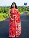Soft Jamdani Saree - Crimson Red