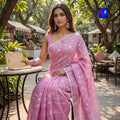 Authentic Bhagalpur Linen Chikankari Saree