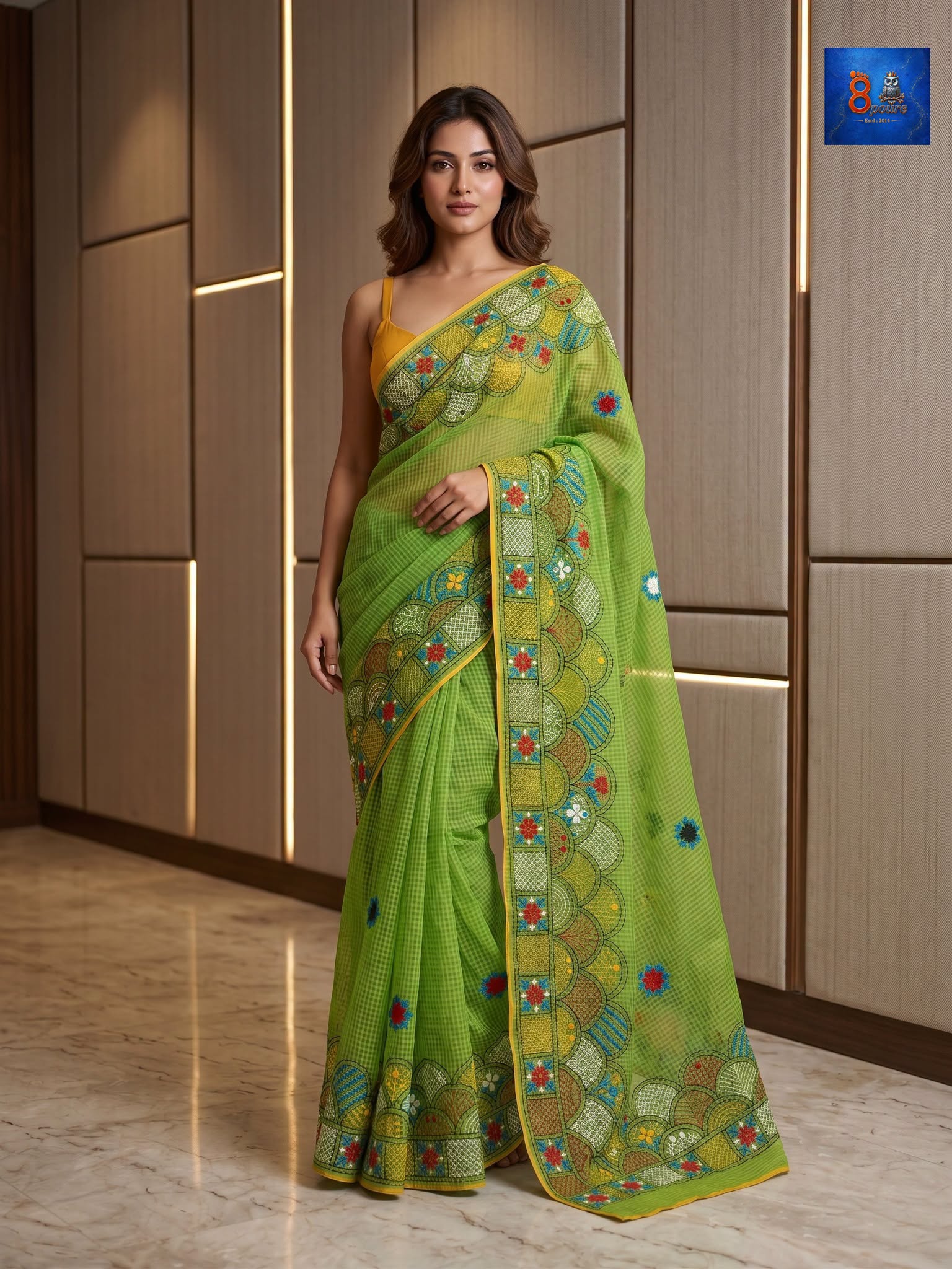 Resham Kota Lambani Saree (Pistachio Green)