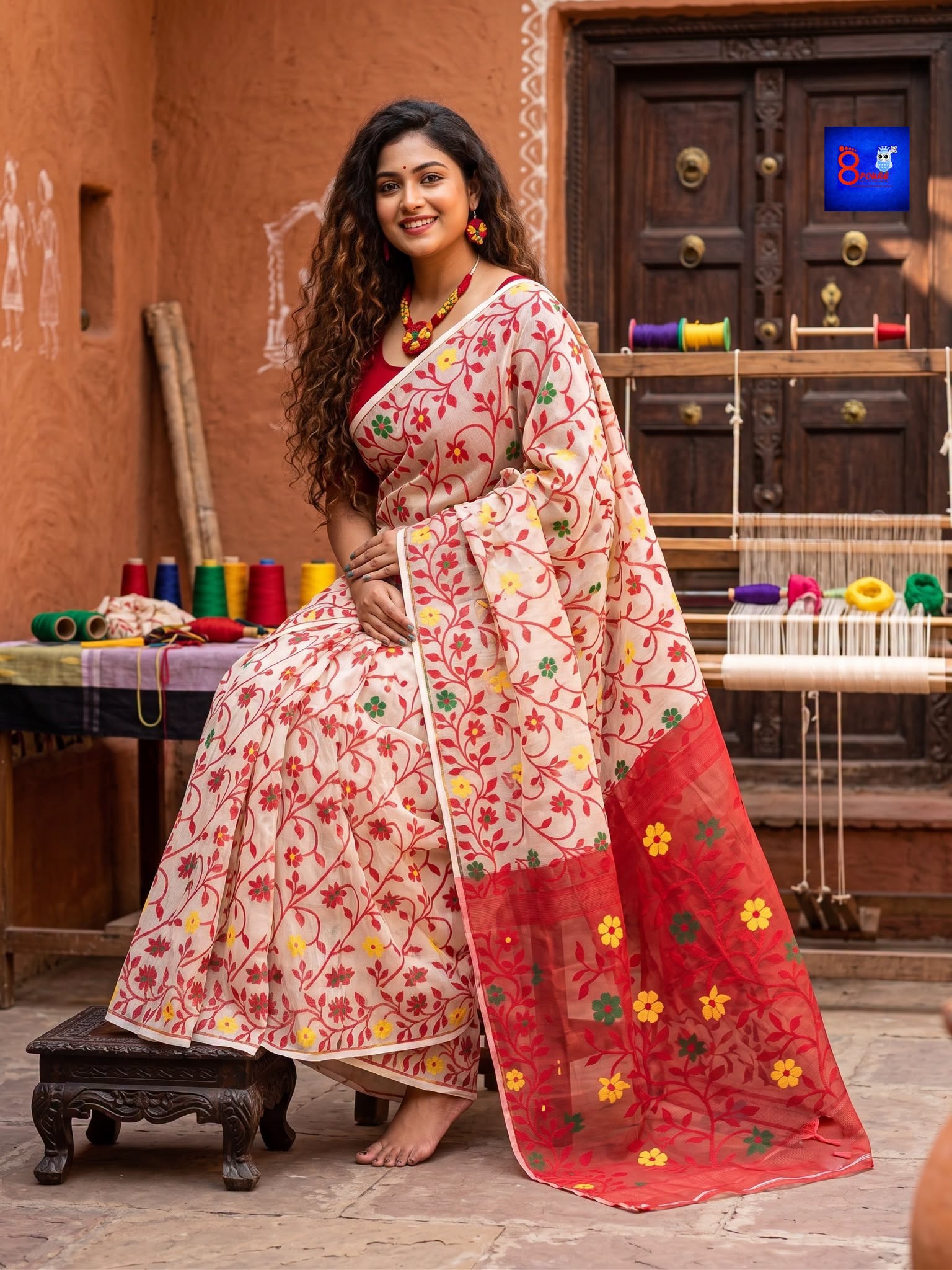 Pure Cotton Jamdani Saree with Blouse Piece