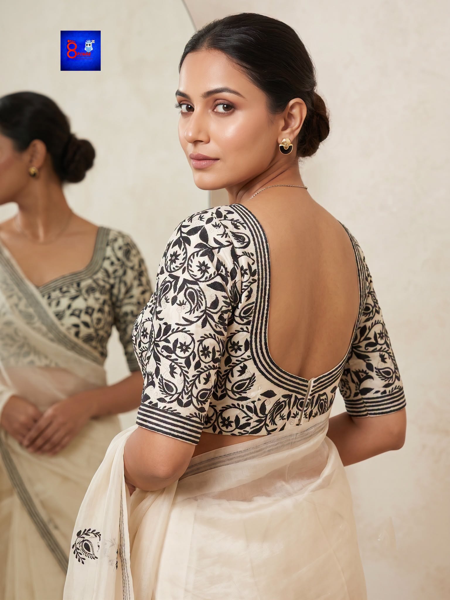 Pure Silk Kantha Stitch Blouse Piece