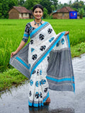 Handwoven Cotton Hand Block Printed Saree