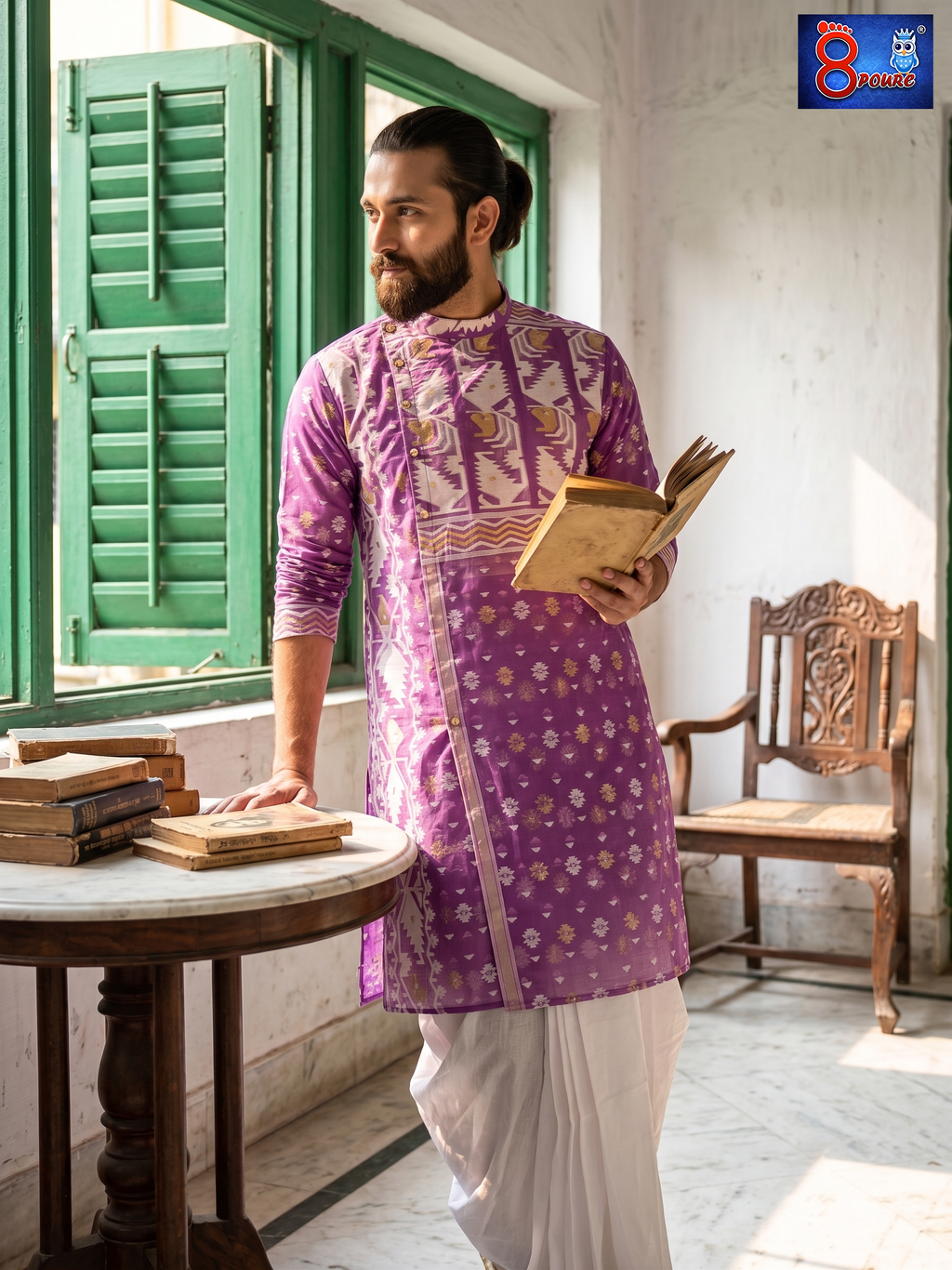 Woven Jamdani Kurta For Men