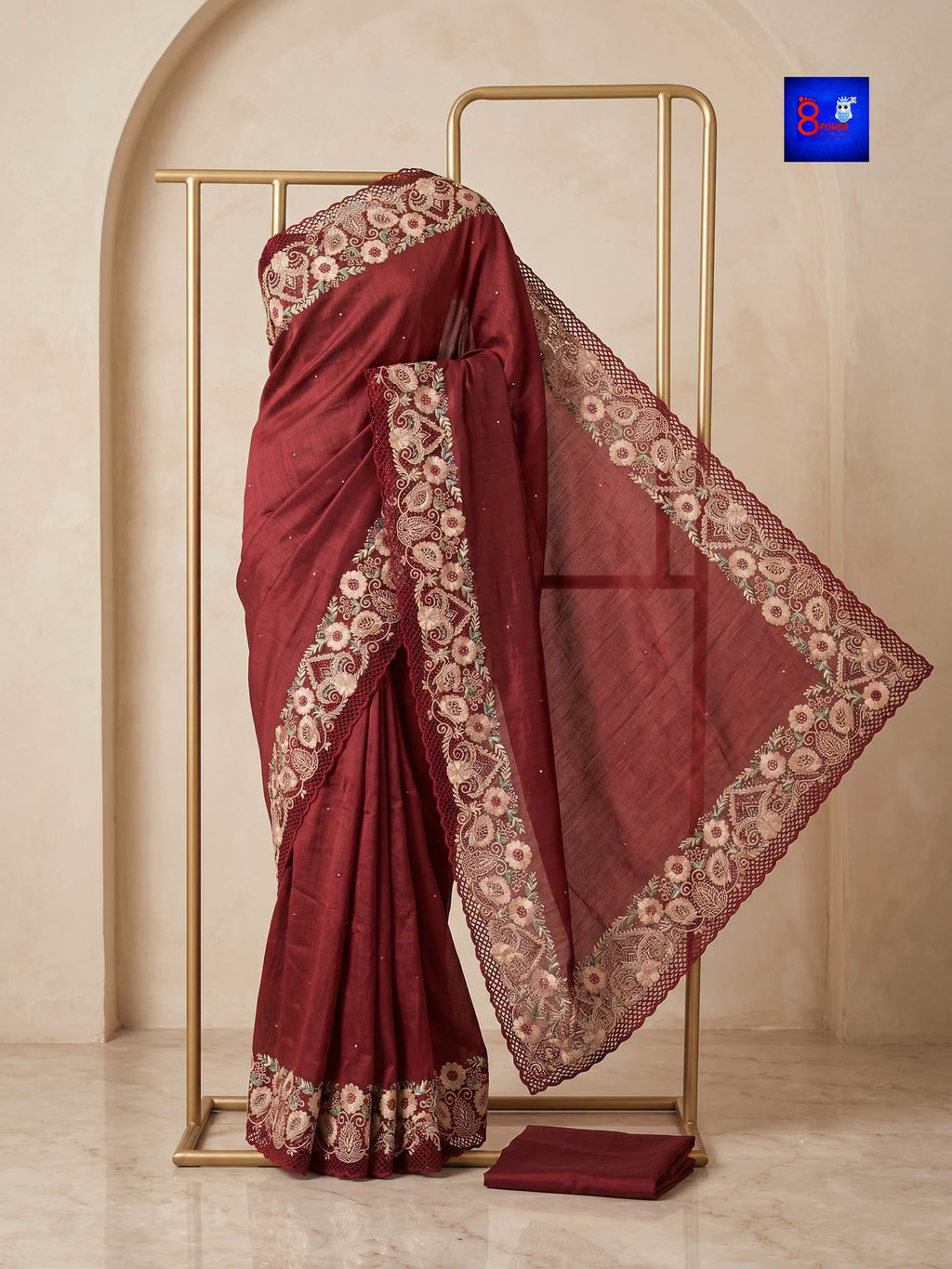 Pure Chiffon Tissue Exclusive Embroidery Saree