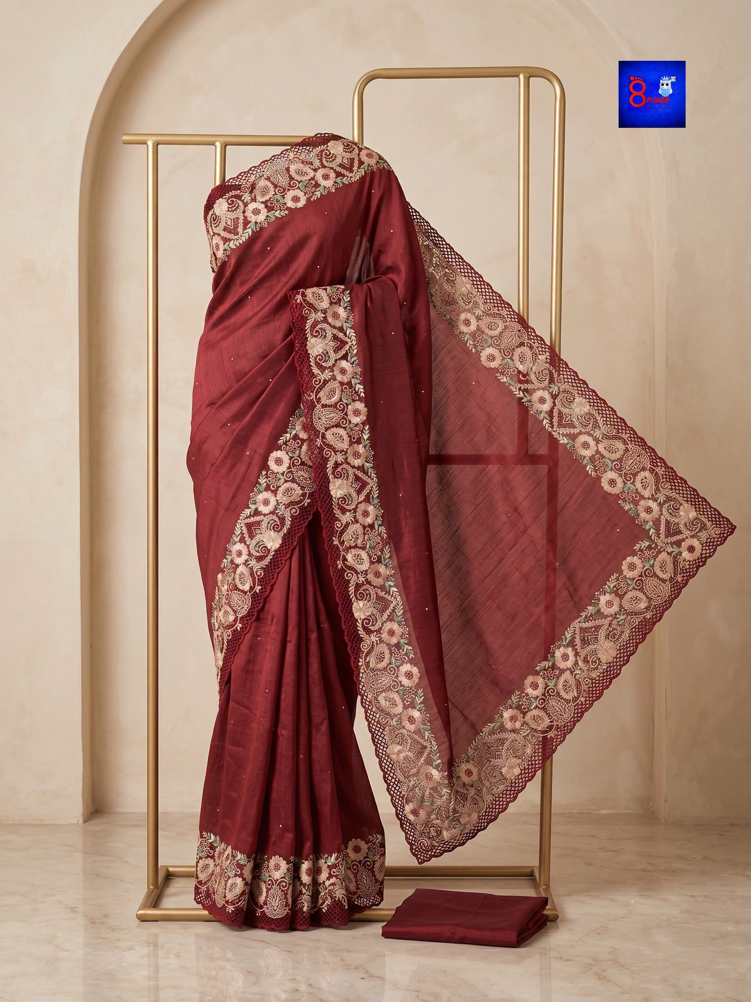 Pure Chiffon Tissue Exclusive Embroidery Saree