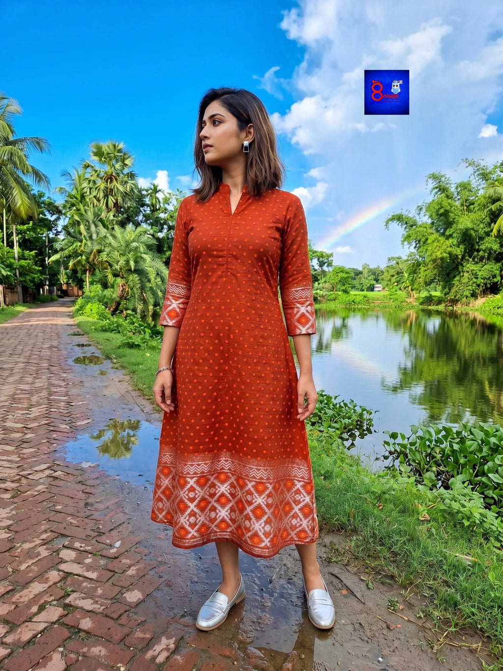 Jamdani A-Line Dress