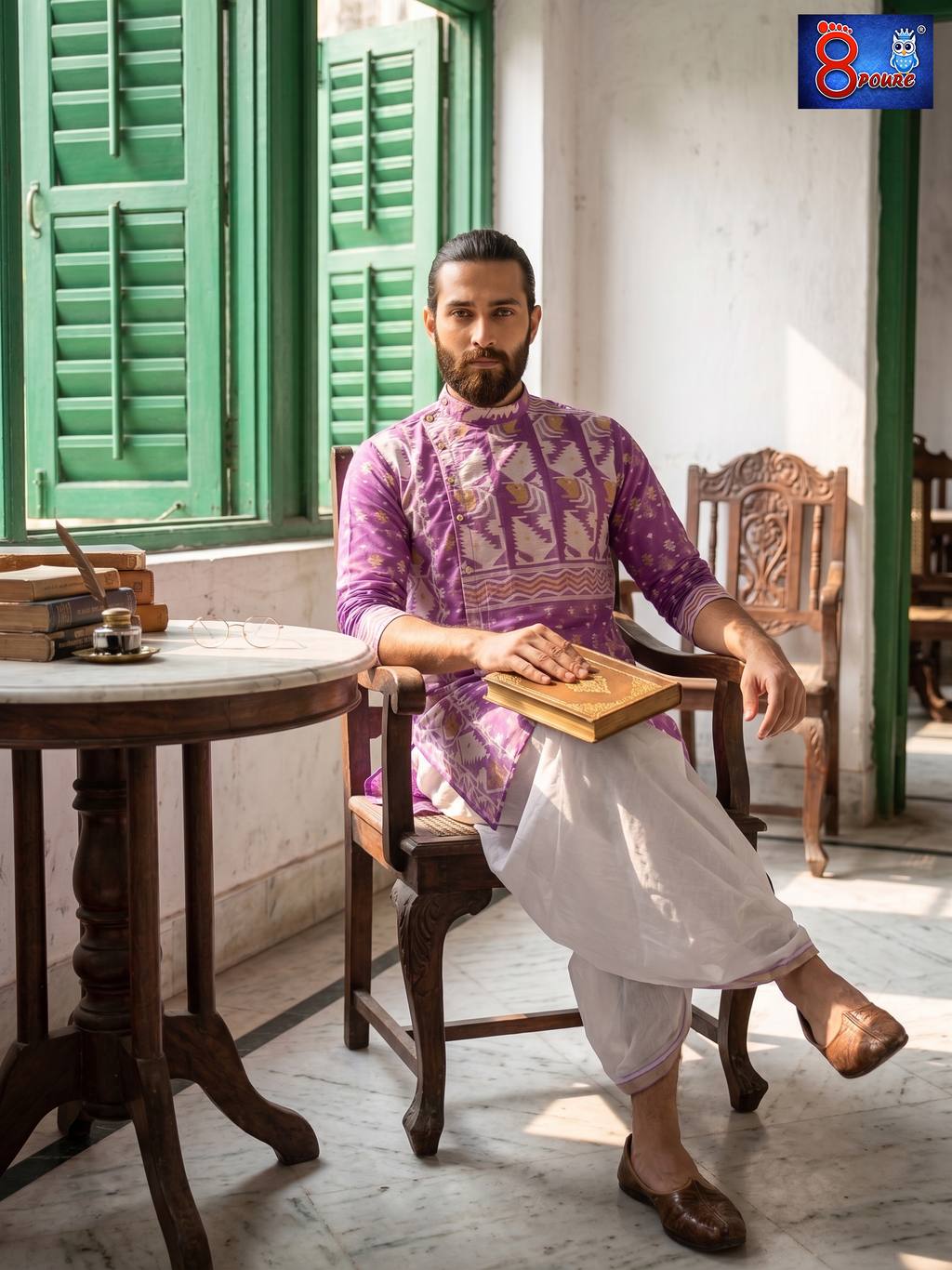 Woven Jamdani Kurta For Men