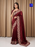 Pure Chiffon Tissue Exclusive Embroidery Saree