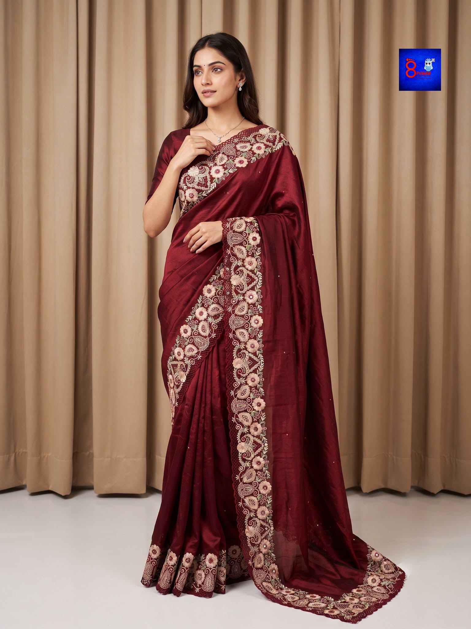 Pure Chiffon Tissue Exclusive Embroidery Saree