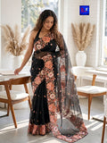 Pure Organza Parshi Embroidered Saree