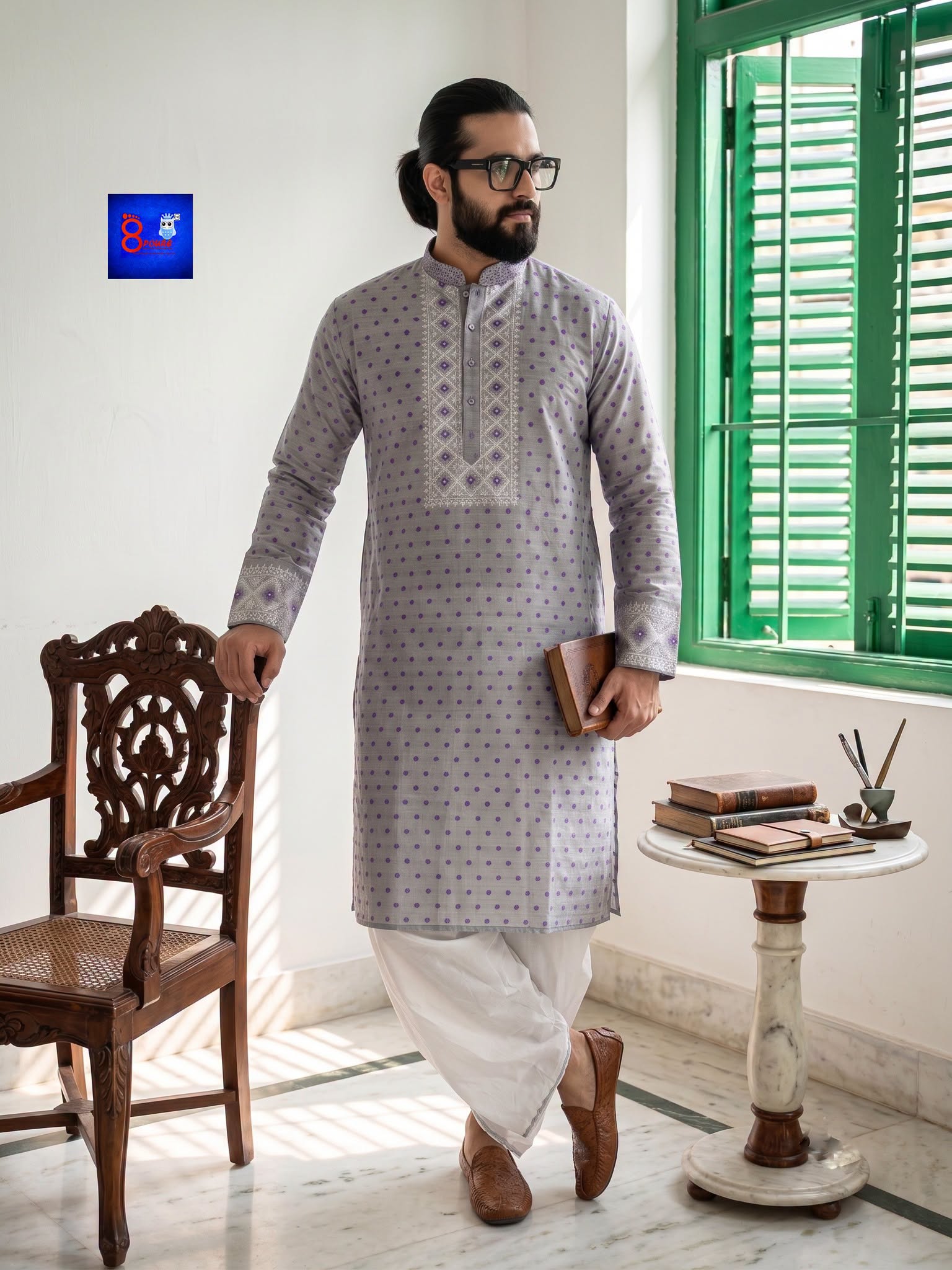 Woven Jamdani Kurta For Men