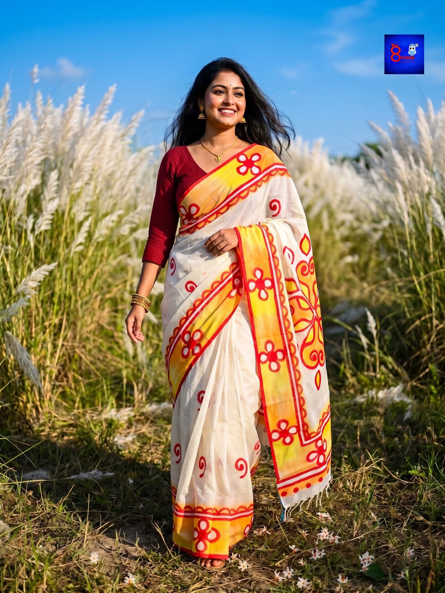 Pure Cotton Hand-Painted Saree