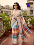Lightweight Striped Mulmul Cotton Saree