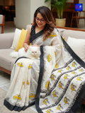 Handwoven Cotton Hand Block Printed Saree