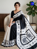 Handwoven Cotton Hand Block Printed Saree