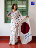 Canvas Saree - Pure Cotton Hand Painted