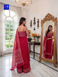 Jamdani Kurti, Palazzo Pant & Dupatta Set