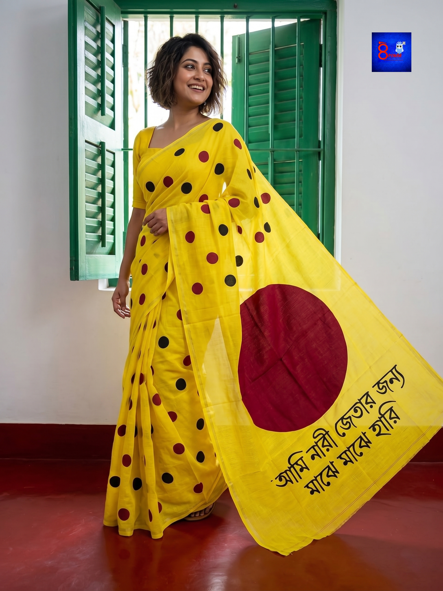 Canvas Saree - Pure Cotton Hand Painted
