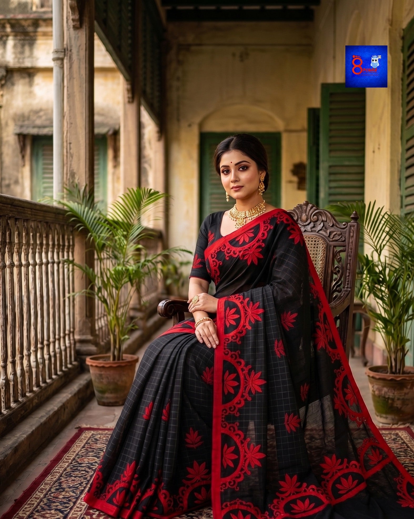 Pure Cotton Designer Appliqué Saree | CDA 02