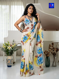 Canvas Saree - Pure Cotton Hand Painted
