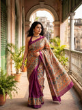 Pure Ghicha Silk Saree | Magenta | Silkmark