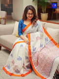 Handwoven Cotton Hand Block Printed Saree (Copy)