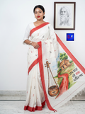 Canvas Saree - Pure Cotton Hand Painted