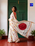 Canvas Saree - Pure Cotton Hand Painted