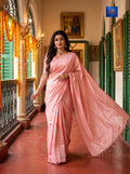 Pure Linen Tissue Saree | Pink