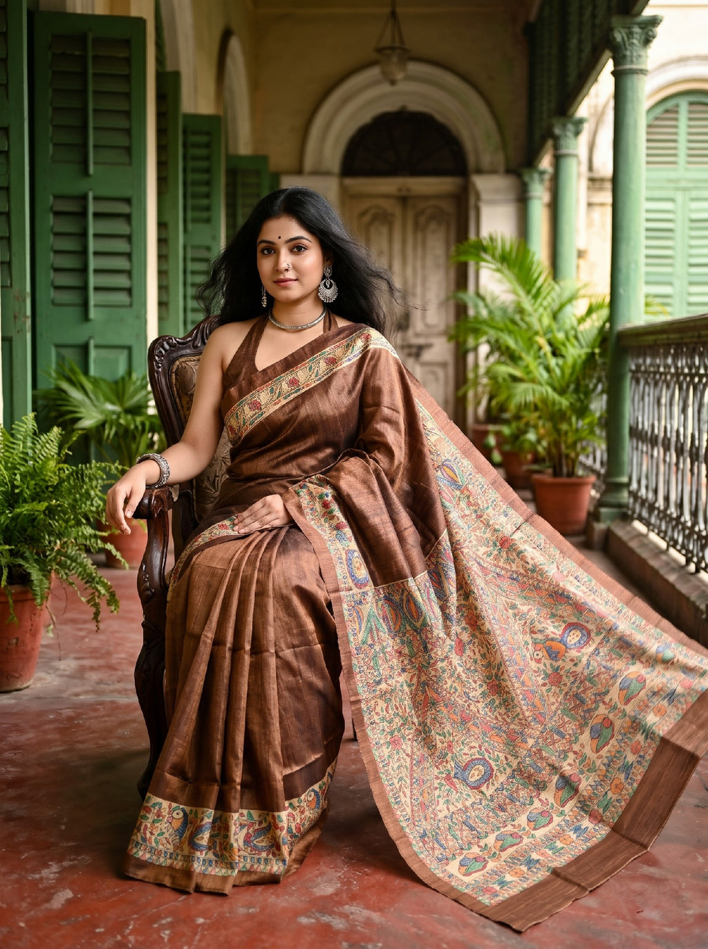 Pure Ghicha Silk Saree | Brown | Silkmark