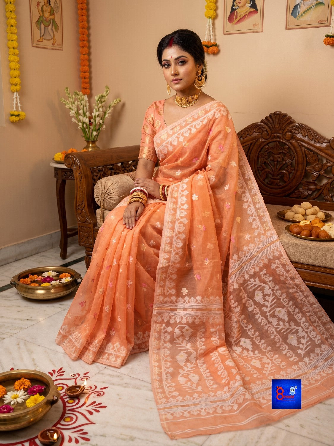 Authentic Handloom Jamdani Saree