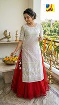 Handloom Jamdani Layered Dress