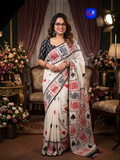 Handwoven Cotton Hand Block Printed Saree
