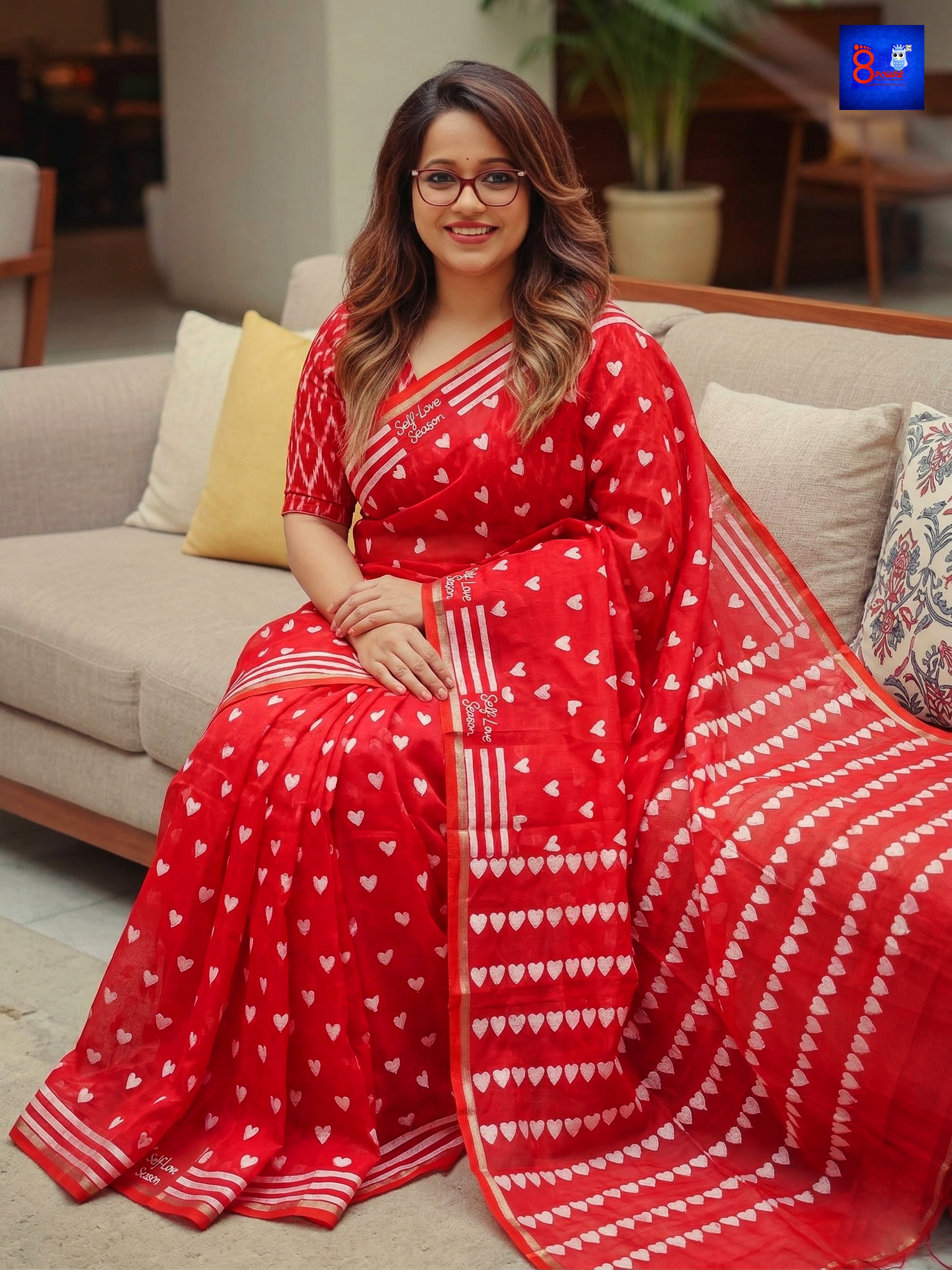 Handwoven Cotton Hand Block Printed Saree