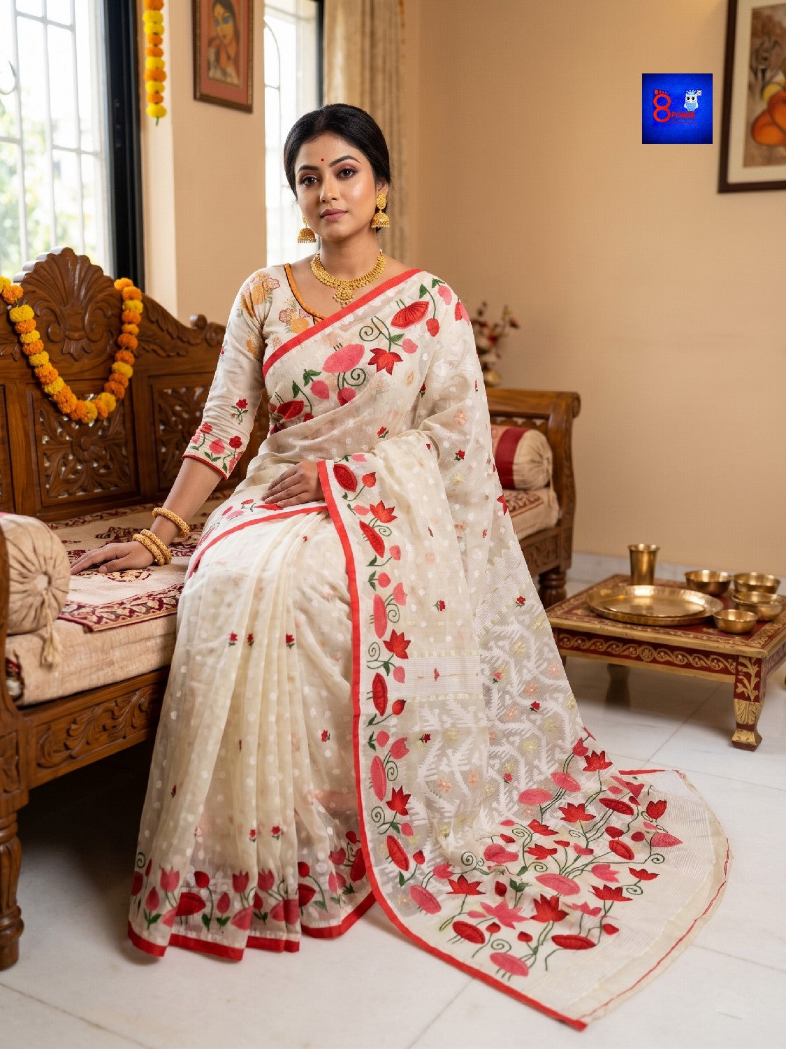 Bengali Jamdani Parsi embroidery