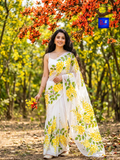 Canvas Saree - Handpainted Organza Saree
