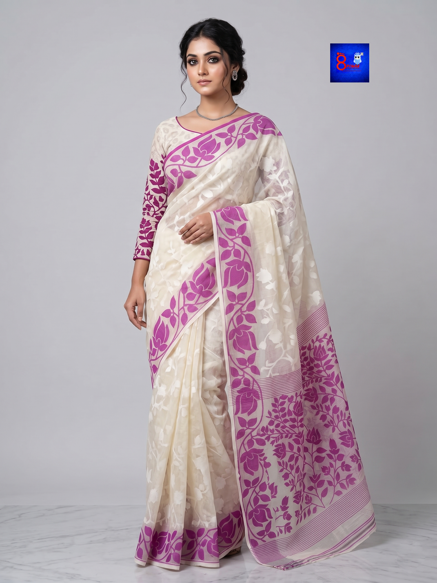 Pure Cotton Jamdani Saree with Blouse Piece